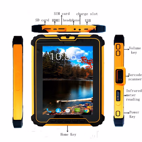高品質 IP65 トリプル防水産業用頑丈なモバイル タブレット PC (指紋認証/NFC/Bluetooth 付き)